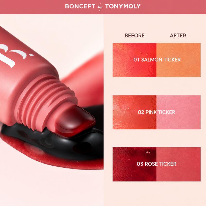 Boncept Lip Tattoo Sticker 8g Long Lasting Peel-Off Lip Tint Pack Korean Lip Color