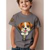 Sommer Kinder 3D-Druck Rundhals T-Shirt Mode Vielseitig Trend Atmungsaktiv Lässig