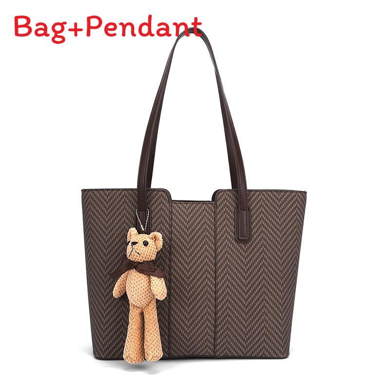 

Womens Pu Tote Bag Large Capacity Crossbody Purse For Daily Use коричневий