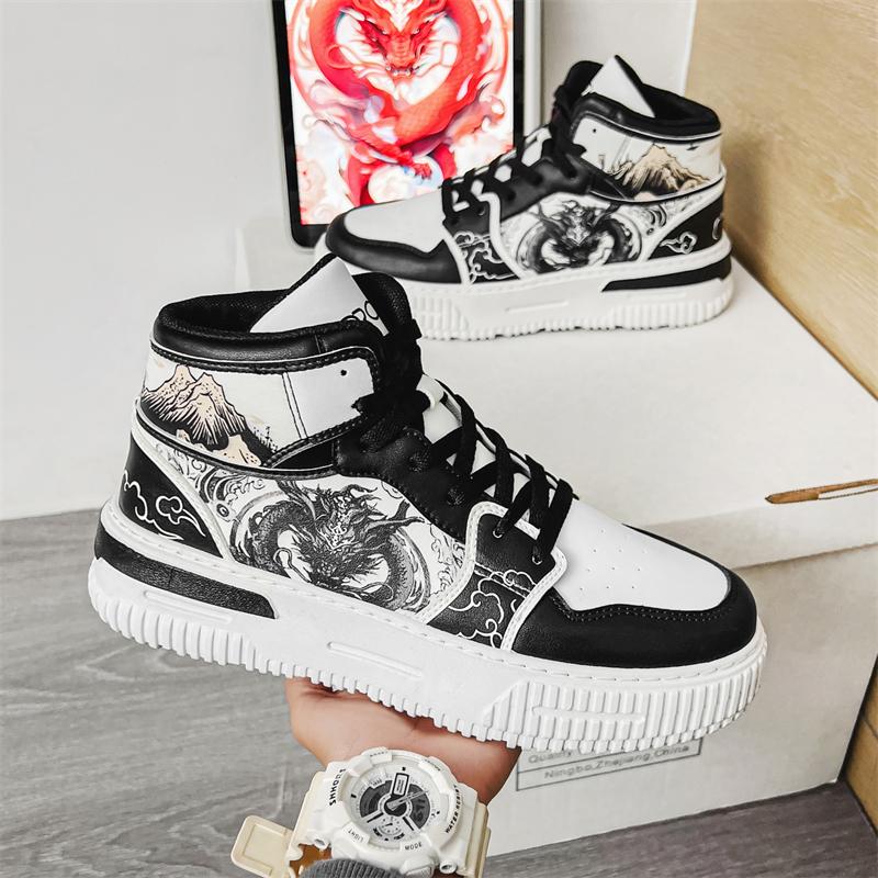 Fashion Autumn Winter Men Ankle Boots High Top Mens Casual Shoes Comfortable Couple Sports Shoes Lightweight Walking Sneakers