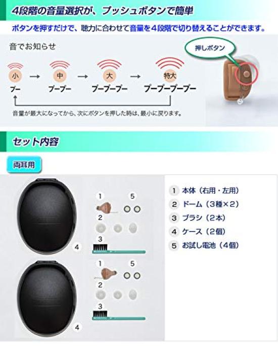 ONKYO Digital Hearing Aid with Battery Pack and Storage Pouch Set and OHS-D21 In-Ear (Binaural) (Left Right)