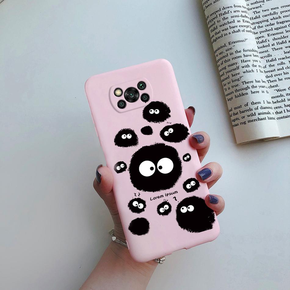 Cute Cartoon Cat Case For Poco X3 Pro Pocox3 X 3 NFC Back Cover Soft Silicone Matte Protective Funda For Xiaomi Poco X3 Pro Bag