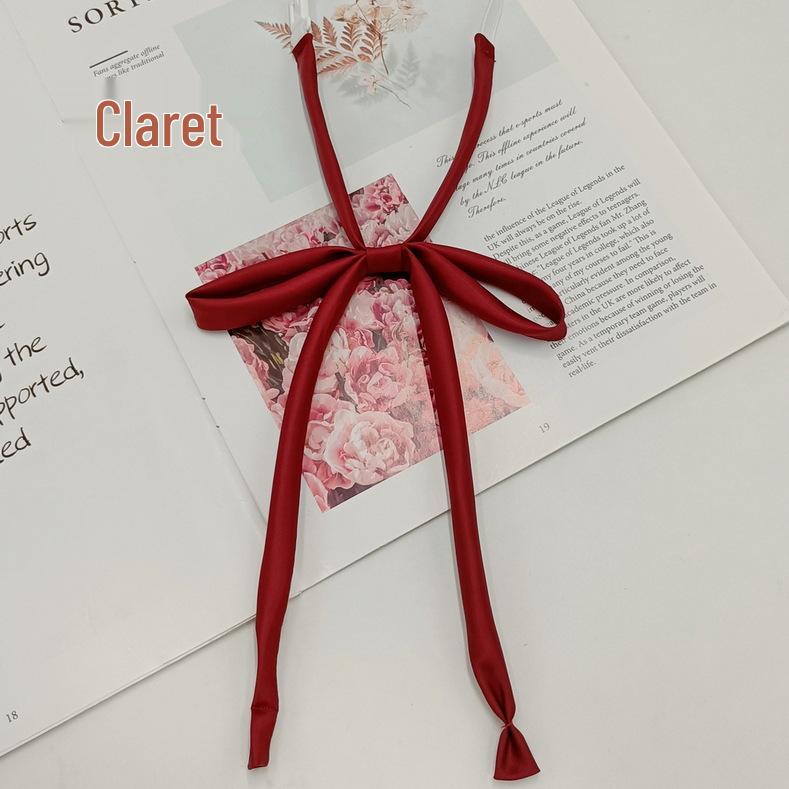 Japanese School Style Solid Color No-Tie Bow Tie for Women