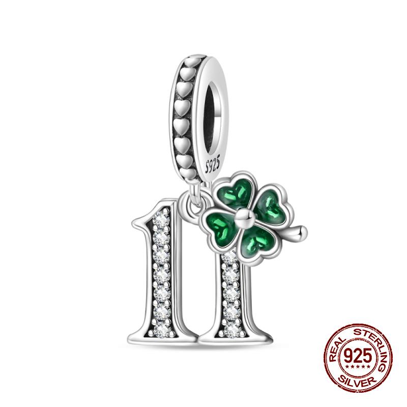 

Новый S925 стерлингового серебра Lucky Number четыре листа клевера серии Подвески бусины подходят S925 оригинальный браслет DIY ювелирные изделия на день рождения