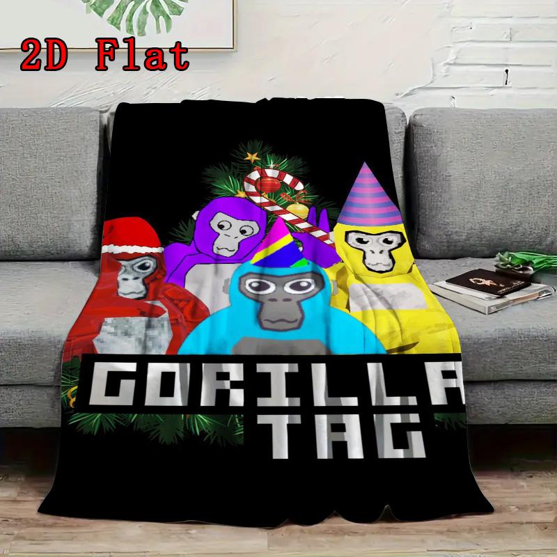 Gorilla Tag Cartoon Print 2D Flat Pattern Flannel Blanket High quality All Seasons Warmth and Comfort Perfect for Christmas Gifts.