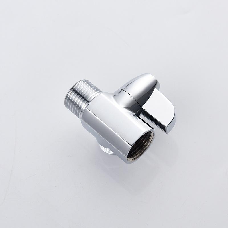 Brass Shower Head Water Separator Chrome Plated Wall Mount Bathroom Faucet One-In Two-Out Changeover Valve Modern Simple Design