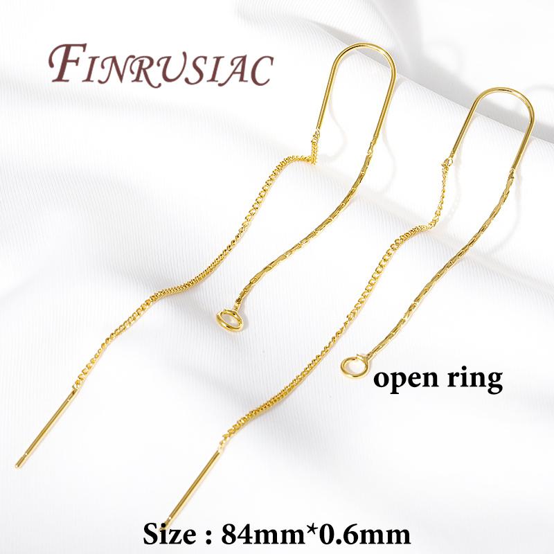 

Accessories For Earrings 18K Gold Plated Long Tassel Earwires Brass Thin Chain Ear Wire For Earring Making,DIY Jewelry Findings 2 pieces