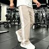 Autumn and winter explosion! Men's jacquard striped casual pants, loose sports straight trousers are new