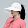 Summer Sun Hat, Wide Brim Sun Protection Hat for Women, UV Blocking Arc Shape Face Slimming Design Beach Travel Outdoor Cap