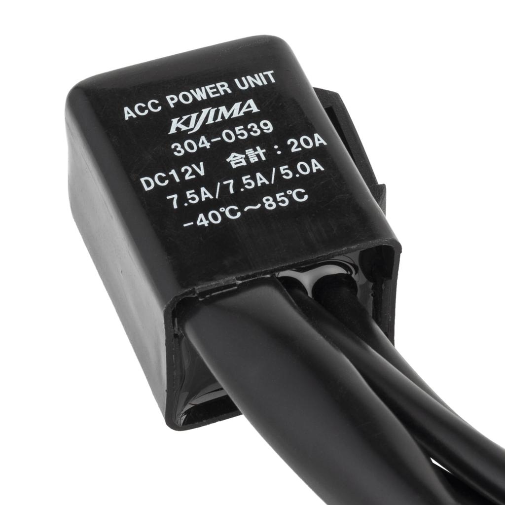 Kijima 304-0539 Motorcycle Parts Accessory Power Unit, Accessory Power Supply, 3 Systems, 7.5A x 2+5A x 1