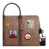 Coach X Peanuts Signature 45 Ventura Logo Coated Canvas And Leather Boston Bag Women Travel Bag Brown CBI42-QBTAM