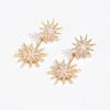 Star Shape Alloy Earrings With Rhinestones For Women Fashion Jewelry Gift