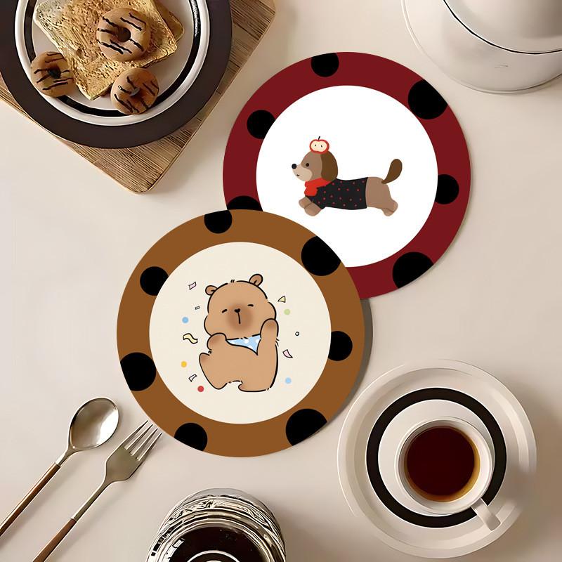 Rubber Cartoon Animal Coaster Set With Absorbent Fastdry Surface For Home Use