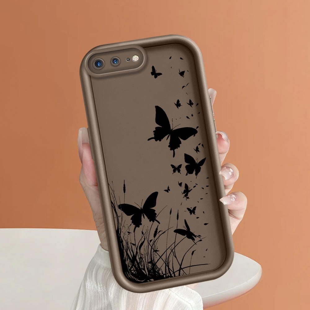 Černý motýl pouzdro na telefon pro iPhone Samsung Galaxy Xiaomi Redmi POCO HUAWEI Honor Nárazuvzdorné Gumové Měkké Flexibilní Kryt Pouzdro