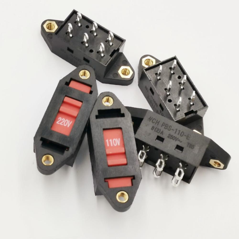 AC 110V-220V 6 Pin Terminals DPDT Voltage Selector Slide Switch