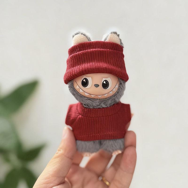 Mini Version 4.0 Vinyl Face Plush Blind Box Doll Clothes Christmas Set Small Nose Gaga Heart Bottom Password