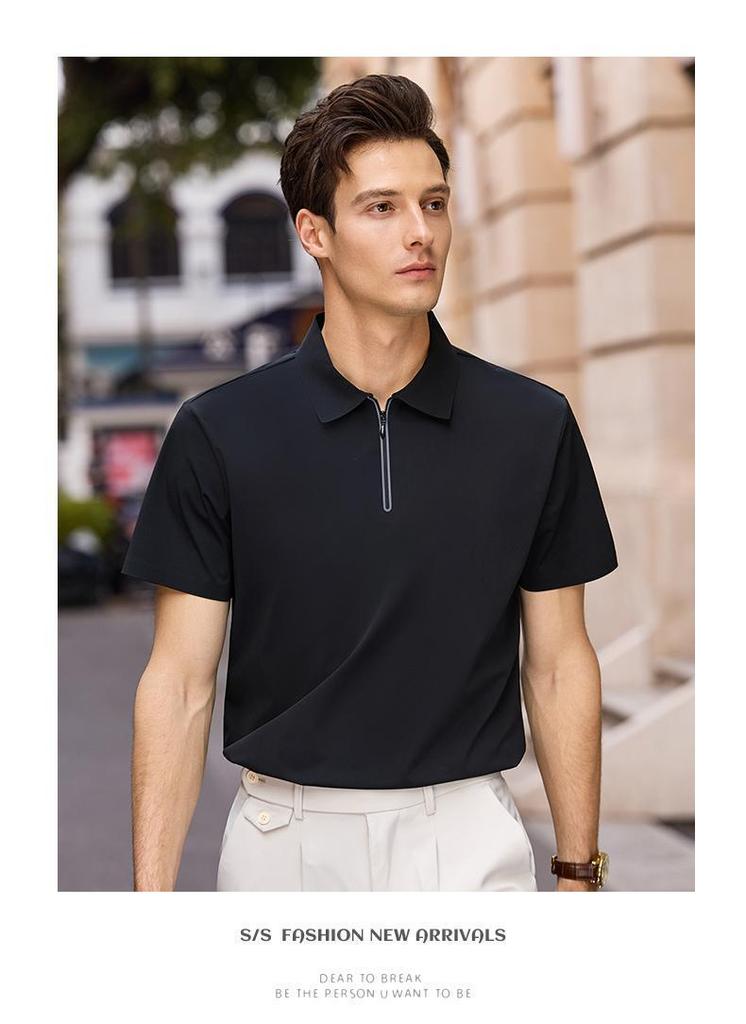 Durable Breathable Seamless POLO Logo Business Workwear Lapel T-shirt for Summer