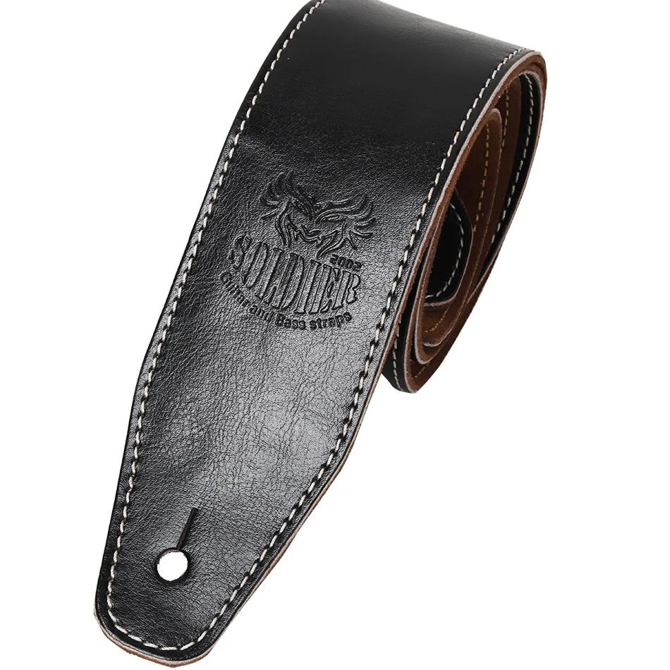 Verstellbarer Echter Leder Gitarrengurt für Akustik E-Gitarre Bass Gürtel Gitarrenzubehör