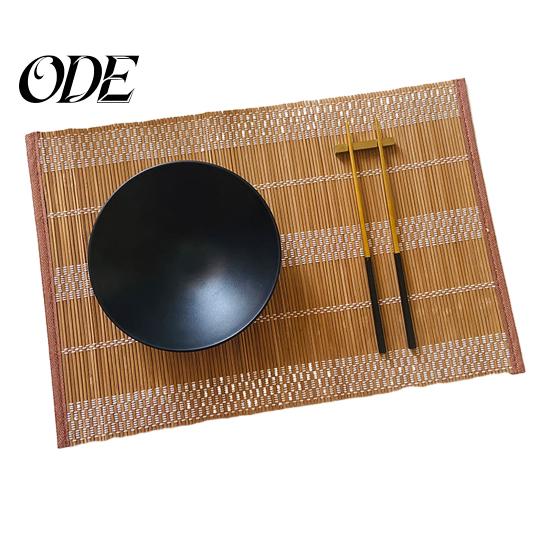 Natural Bamboo Table Mats Woven Placemat Retangle Shape Thickened Heat-Resistant Oil-Resistant Non-Slip Place Settings Parties Weddings Banquets