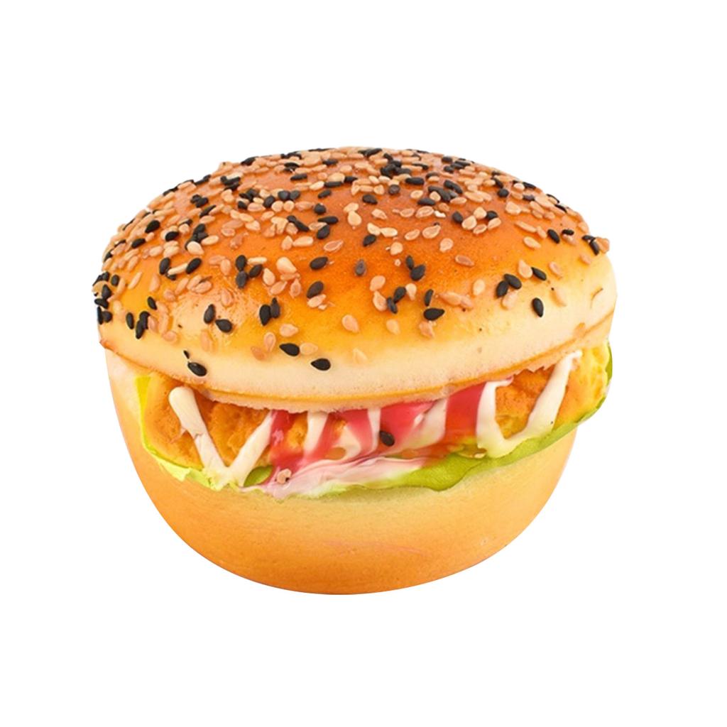 Imitation Hamburger Bread Models Artificial Food Bread Model PU Texture Perfect for Home Decor and Party Displaying