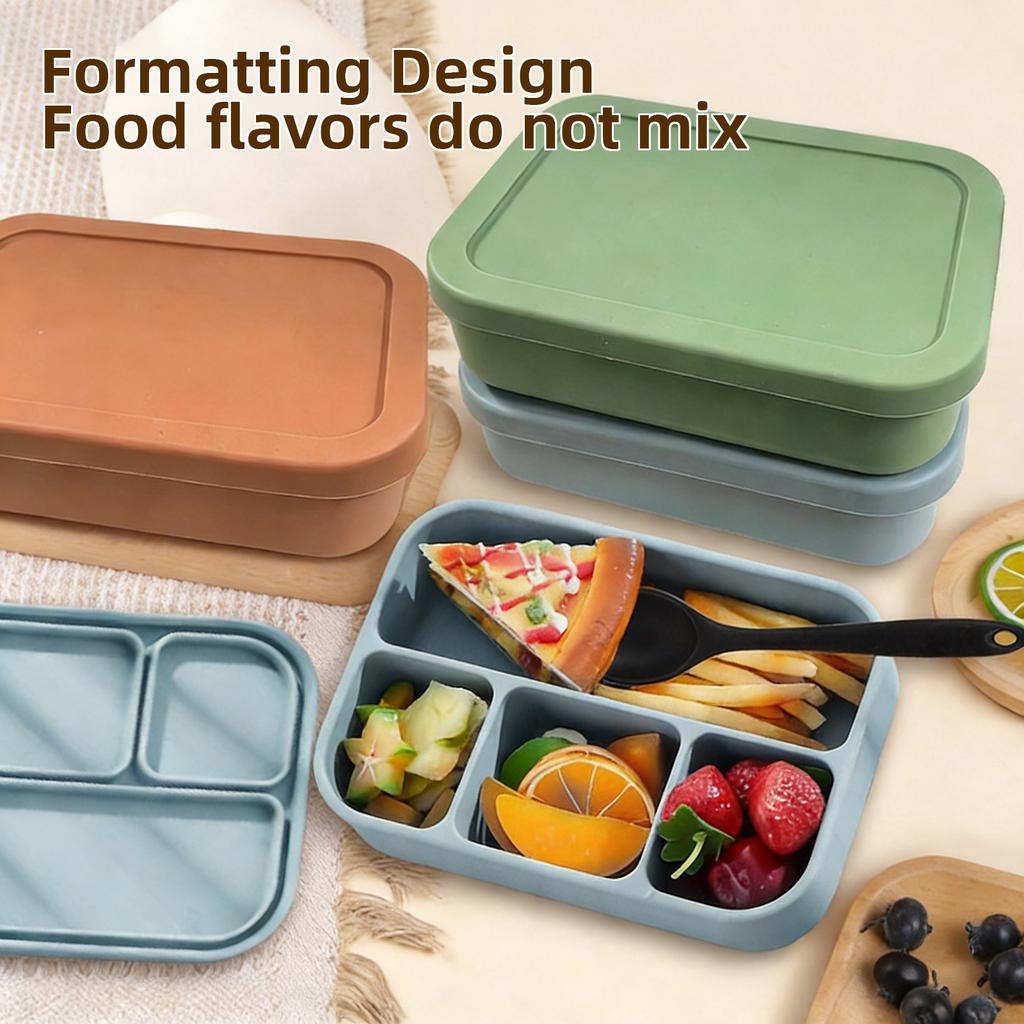 Silikon Mikrowellen-Heiz-Mittagessensbox, Lebensmittelechte Silikon-Aufbewahrungsbehälter, Mikrowellengeeignete Lebensmittelbehälter
