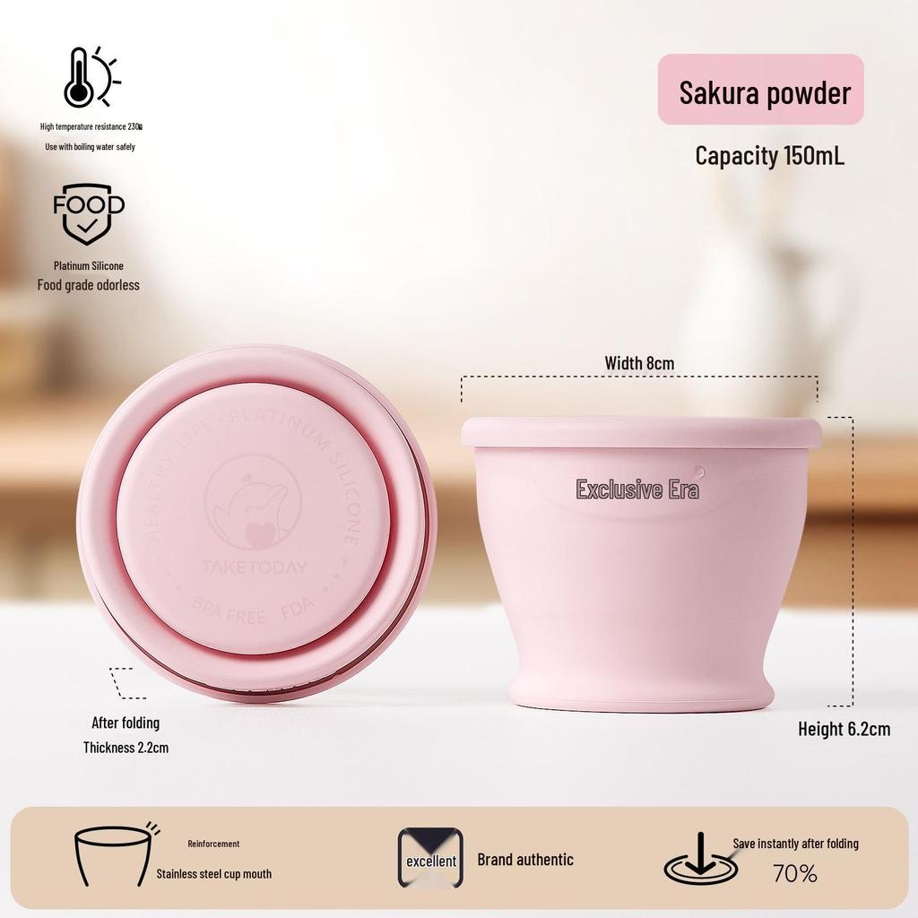 Exclusive Era Collapsible Silicone Travel Cup - Portable, High-Temperature Resistant for Camping & Outdoor Use.