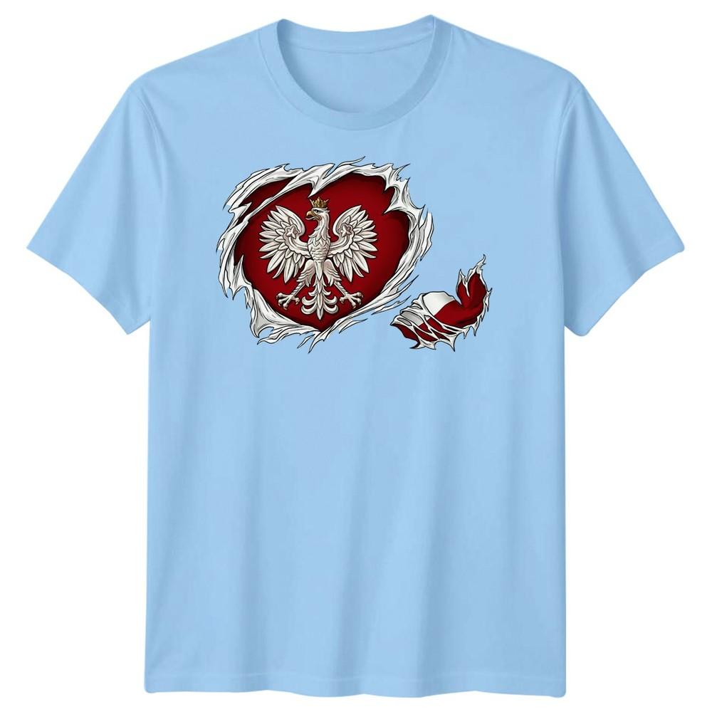 Gym Polish Unisexs T Shirt Flag Ripped Muscles Poland Graphic Tee S