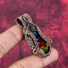 Faceted Ammolite Pendant Copper Wire Wrapped Pendant Natural Gemstone Pendant Copper Wire Jewelry for Gifts Handmade Pendant Wedding Jewelry