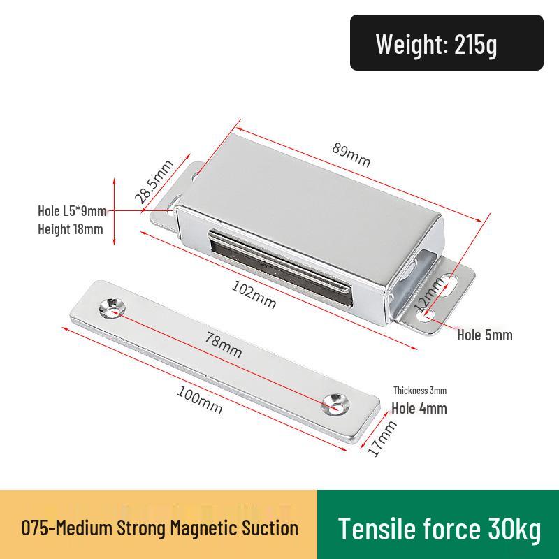 Magnetic Stainless Steel Cabinet Door Bumper & Clip for Wood Furniture