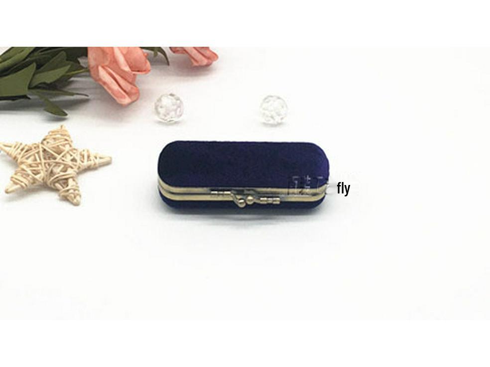 Creative Velvet Antique Bronze Clasp Lipstick Box with Mirror - Single Lipstick Storage and Gift Box