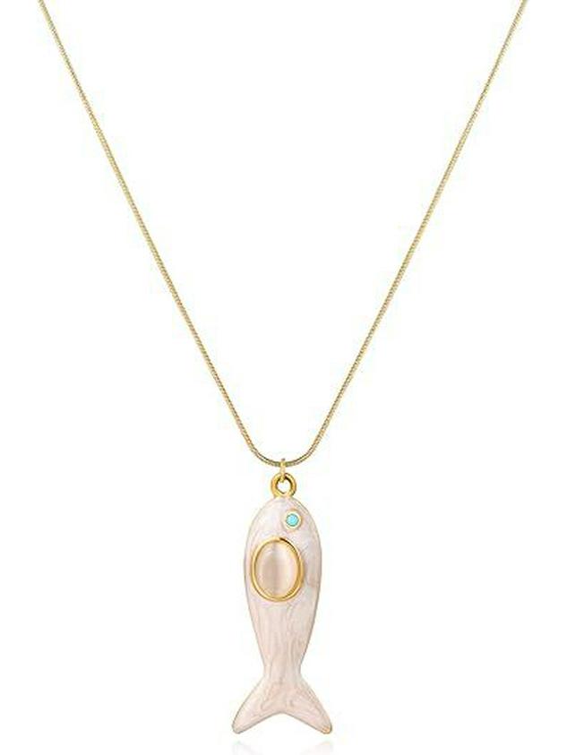 High-End Luxury Turquoise Pendant Clavicle Chain with Oil-Dripping Cat's Eye and Ocean Style Design for Women