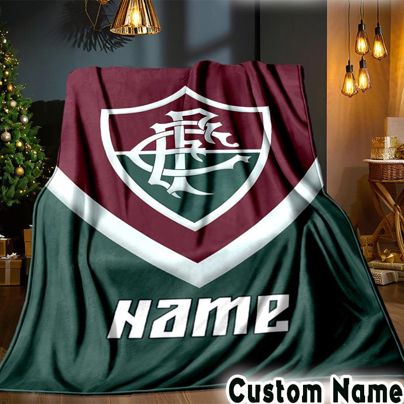 Custom Name Flamengo Team Crest Throws Blanket Flannel Blankets for Couch Bed Gifts for Men Women Picnic Blanket Christmas Fan Gifts