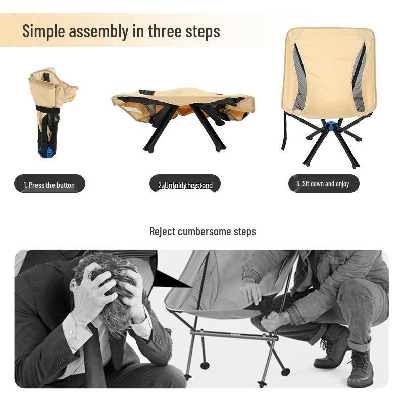 Outdoor Camping Foldable Aluminum Chair with Backrest and Umbrella