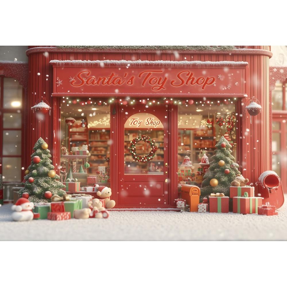 Christmas Candy Toy Store Christmas Tree Gift Theme Banner Background Birthday Party Decoration Photography Background Cloth 5