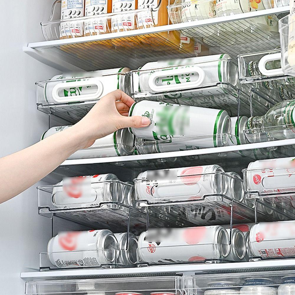 1/2 Tier Soda Can Dispenser Large Capacity Refrigerator Storage Rack Fridge Can Holder  Pantry