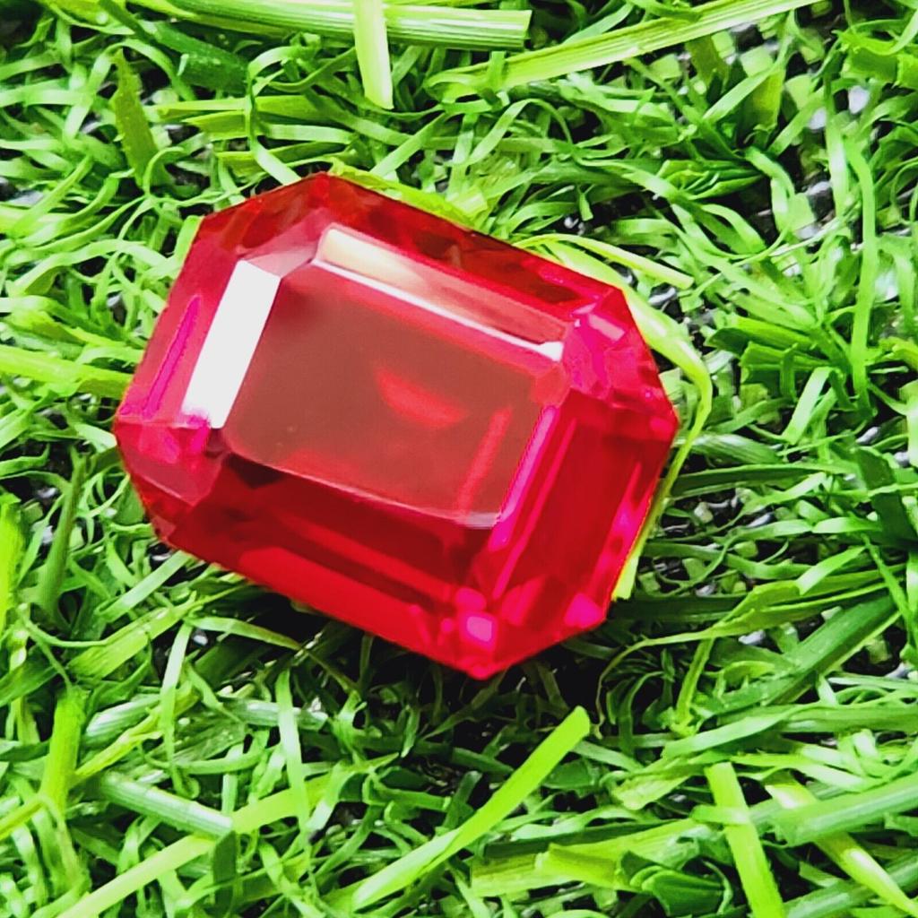 22.90 Ct Heated Ceylon Red Ruby Radiant Cut Faceted Loose Gemstone
