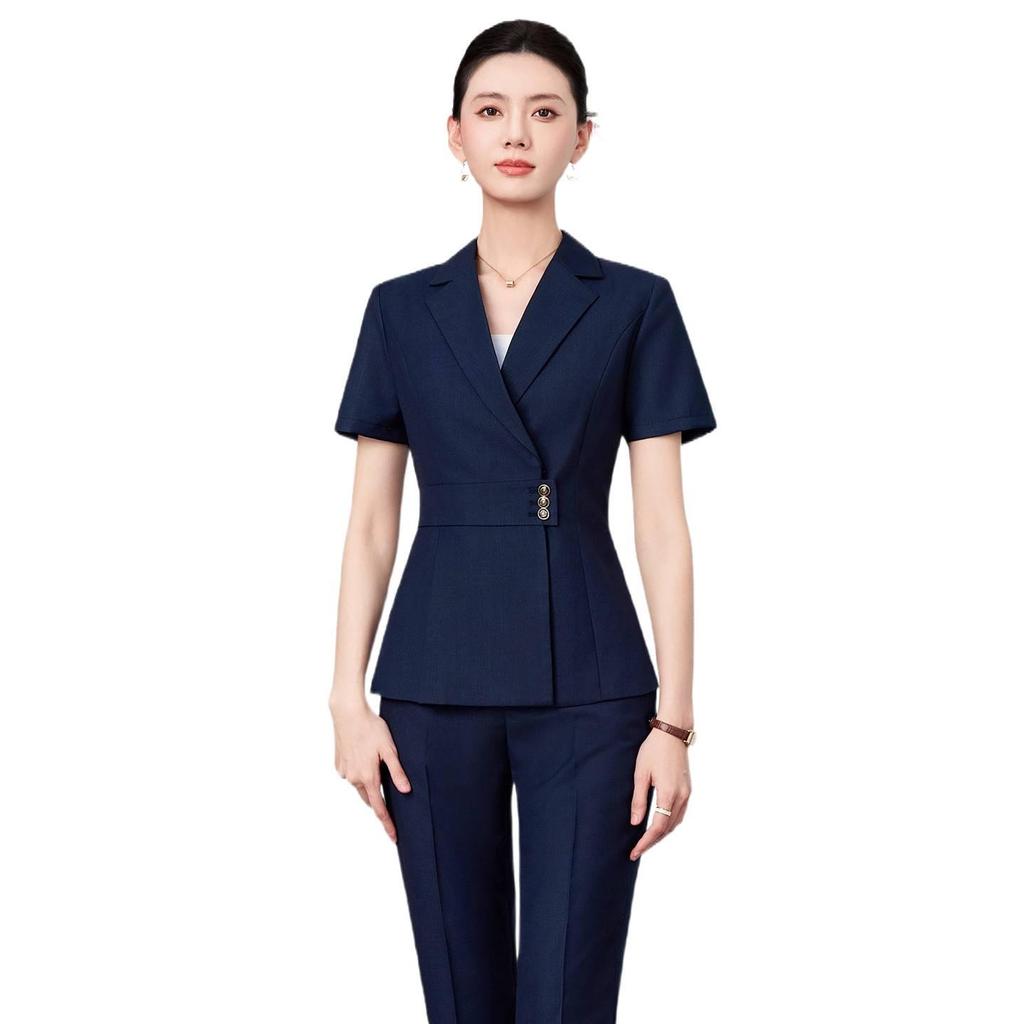 Women's Summer Short-Sleeved Professional Suit - High-End Formal Wear for Interviews and Commute