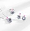 New Luxury Inlaid Eight Hearts and Eight Arrows Ring Stud Earrings Necklace Women's Jewelry Set