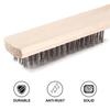 Wire Scratch Brush with Wooden Handle, Handle Wire Brush Set for Cleaning