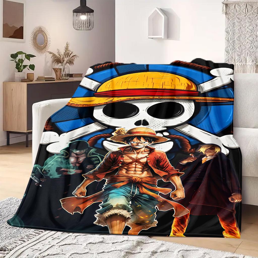 ONE PIECE Monkey D. Luffy Print Blanket Warm Comfortable Flannel Blanket Suitable for Bedrooms,Sofas, Beds,Chairs -QIAO106