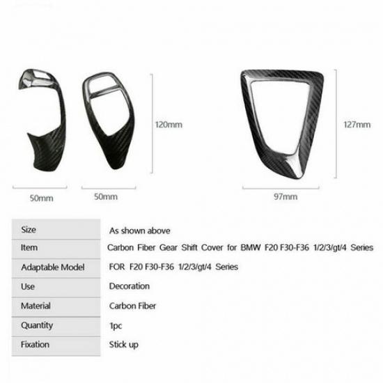 Pure Carbon Fiber Car Center Gear Shift Knob Panel Sticker For BMW 3 F30 LHD