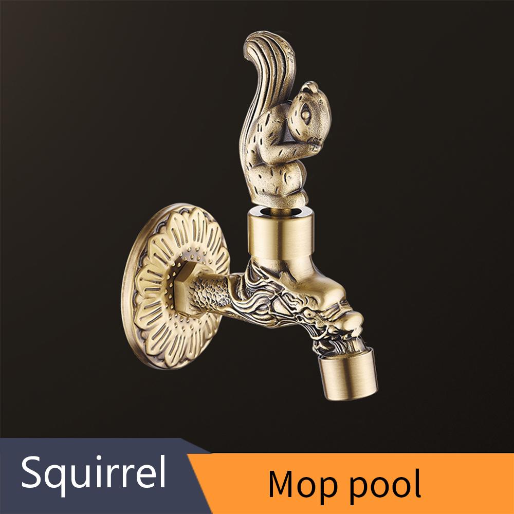 Bidcock Faucet Antique Bronze Dragon Carved Tap Bathroom Mop Faucet Washing Machine Faucet Outdoor Faucet For Garden 811573