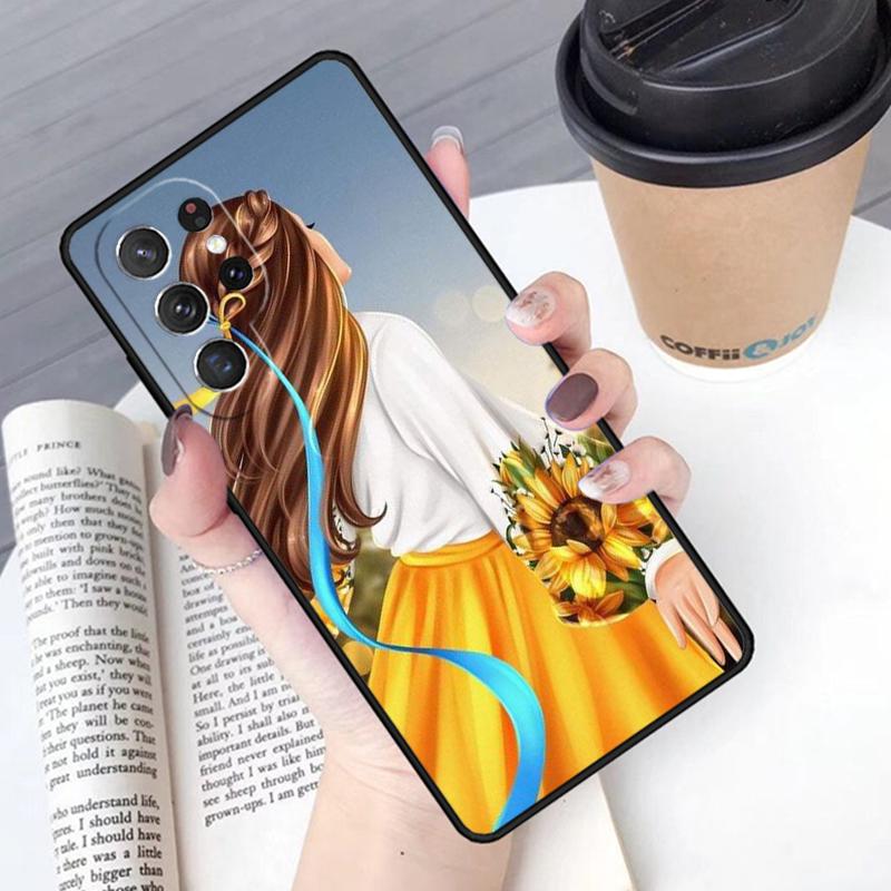 Ukraine Ukrainian Girl Phone Case Cover For Samsung Galaxy S24 S25 Ultra S21 S22 Ultra S10E Note 10 Plus Note 20 FE S23