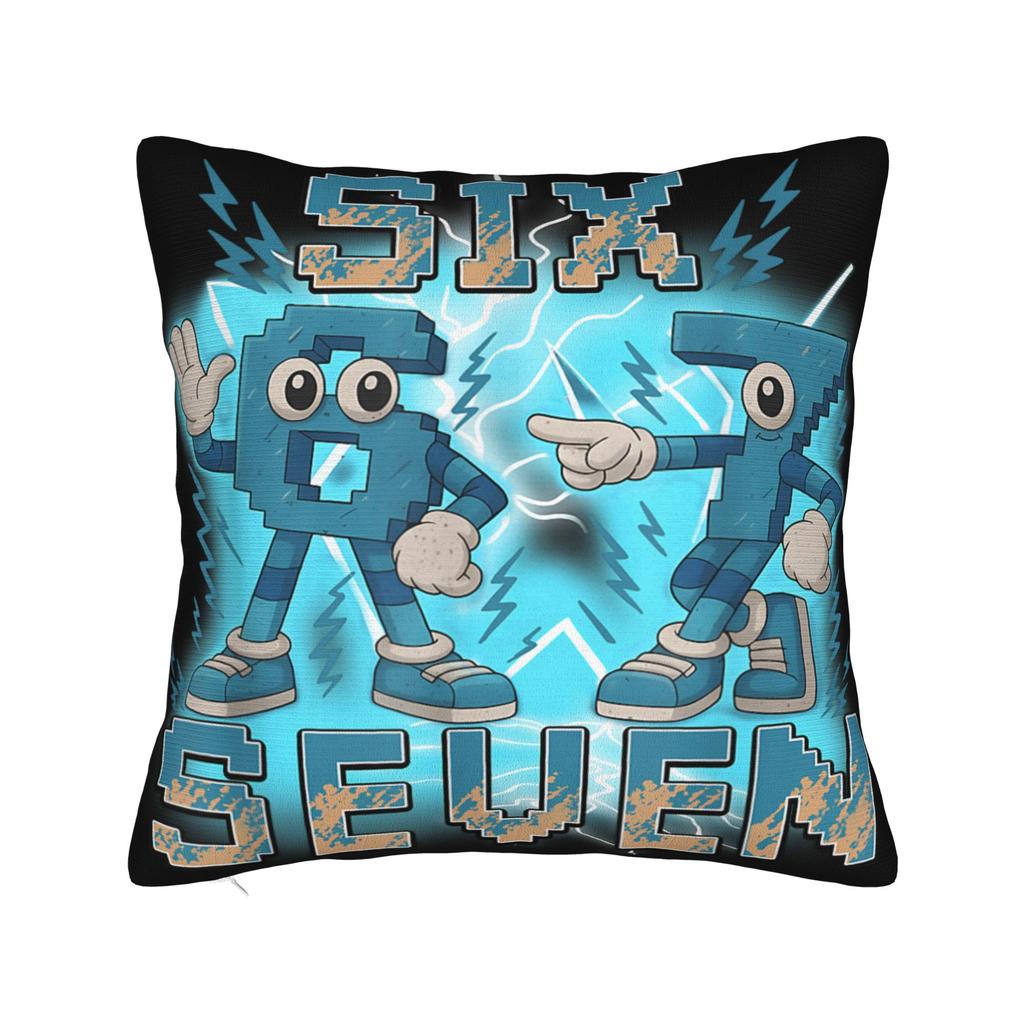 Funny 67 Six Seven Italian Brainrot 6 7 Meme Pillow Case  Design Pillow Cover Retro Trendy Pillowcases For Living Room Sofa