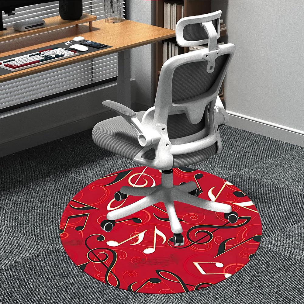 

1pc Music Notes Pattern Chair Carpet for Office Non-Slip, Rug for Office, Room, Good Gift for Family or Friends, yy251226170 80cm by 80cm