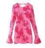 Elegante Vestido de Fiesta de Poliéster Con Flores Repujadas Fluidas Para Mujer