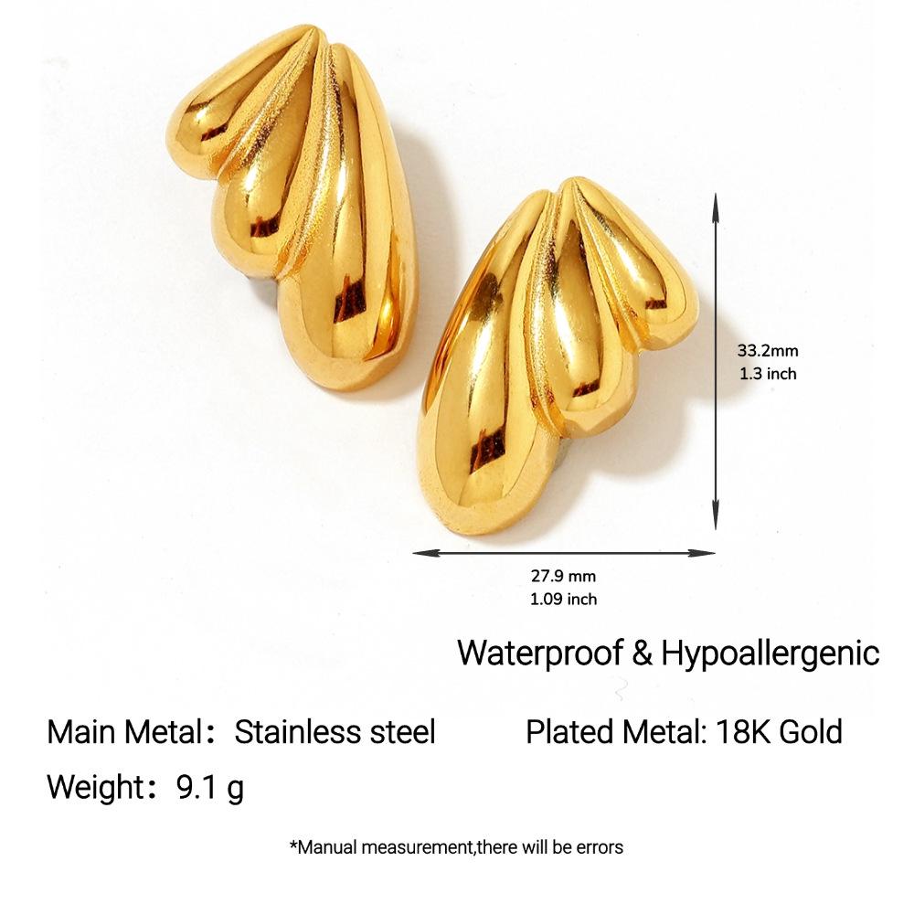 Yingtai 18K Gold Stainless Steel Stud Earrings with Vacuum Electroplating