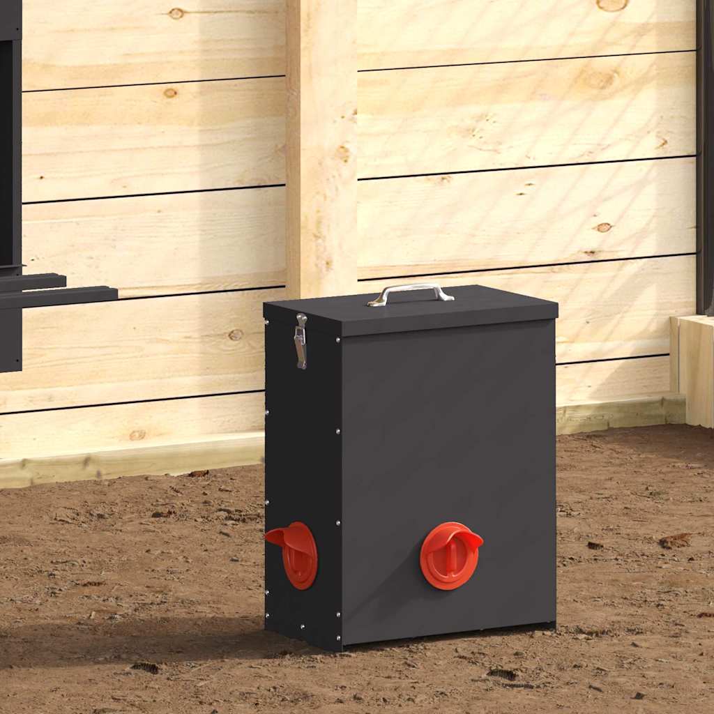 Chicken Feeder 2 Pcs Black 32.5 X 20.5 X 43 Cm