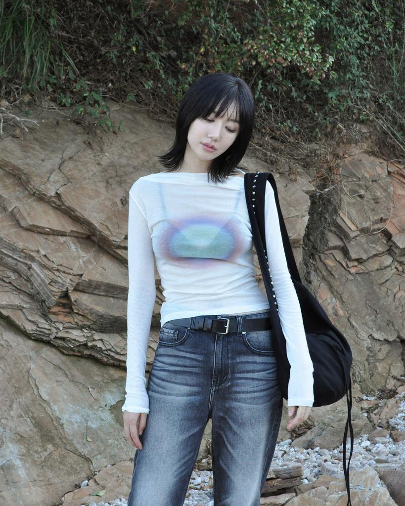 Tud Print Long Sleeve Ivory
