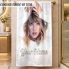 Beach TowelTaylor Swift Custom Name Text Personalized Soft Towel for Beach Pool Indoor Home Decor Gift